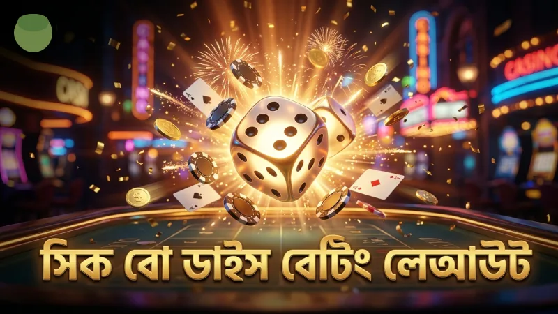 সিক বো টেবিলের ডাইস লেআউট ও বেটিং অপশন দেখানো হয়েছে