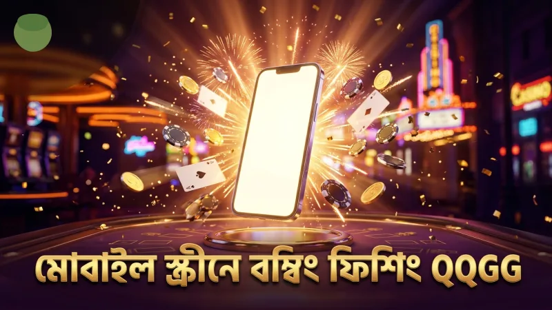 মোবাইল স্ক্রীনে বম্বিং ফিশিং গেমের স্পষ্ট ইন্টারফেস।